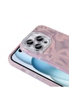iPhone 15 Pro Kılıf Airbagli Parlak Taş Detay Tasarımlı NVTH Esila Kapak - Pembe