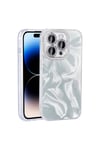 iPhone 15 Pro Kılıf Airbagli Parlak Taş Detay Tasarımlı NVTH Esila Kapak - Beyaz