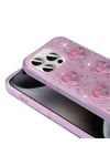 iPhone 15 Pro Kılıf Airbagli Simli Arka Yüzey NVTH Işıltı Silikon Kapak - Pembe
