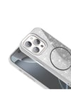 iPhone 15 Pro Kılıf Magsafe Şarj Özellikli Parlayan Simli NVTH Okso Kapak - Gold