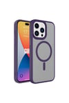 iPhone 15 Pro Kılıf Mat Arka Yüzey Wireless Şarj Özellikli NVTH Flet Magsafe Kapak - Titanyum