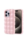 iPhone 15 Pro Kılıf Parlak Esnek Silikon NVTH Dom Dom Kapak - Pembe