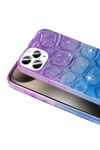iPhone 15 Pro Kılıf Simli 3D Desenli NVTH Hacar Kapak - Mor-Mavi