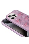 iPhone 15 Pro Max Kılıf Airbagli Simli Arka Yüzey NVTH Işıltı Silikon Kapak - Beyaz-Kalp