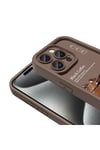 iPhone 15 Pro Max Kılıf Kamera Korumalı Baskılı Arka Yüzey NVTH Klas Kapak - Koyu Kahve