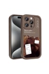 iPhone 15 Pro Max Kılıf Kamera Korumalı Baskılı Arka Yüzey NVTH Klas Kapak - Koyu Kahve