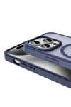 iPhone 15 Pro Max Kılıf Magsafe Şarj Özellikli Mat Arka Yüzey NVTH Sio Kapak-Siyah