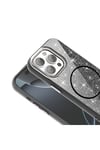 iPhone 15 Pro Max Kılıf Magsafe Şarj Özellikli Parlayan Simli NVTH Okso Kapak - Derin Mor