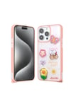iPhone 15 Pro Max Kılıf Parlayan Simli Kabartma Figürlü NVTH Cevze Kapak - Pembe
