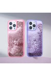 iPhone 15 Pro Max Kılıf Sıvılı Simli Şeffaf Arka Yüzey NVTH Keto Silikon Kapak - Siyah