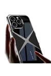 iPhone 15 Pro Max Kılıf Ultra İnce Kamera Korumalı PC + Deri Arka Yüzey NVTH X-Pro Kapak-Titan