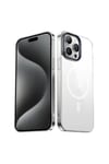 iPhone 15 Pro Max Uyumlu NVTH Wireless Şarj Özellikli Şeffaf G-Glass Kılıf-Lacivert