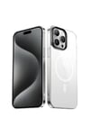 iPhone 15 Pro Max Uyumlu NVTH Wireless Şarj Özellikli Şeffaf G-Glass Kılıf-Siyah