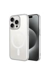 iPhone 15 Pro Max Uyumlu Wireless Şarj Özellikli Sert PC NVTH Mat Riksos Magsafe Kılıf-Gümüş
