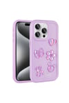 iPhone 15 Pro Uyumlu Kabartma Figürlü Parlak NVTH Toys Silikon Kılıf-Mor