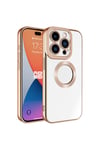 iPhone 15 Pro Uyumlu Kamera Korumalı Logo Gösteren NVTH Omega Kılıf-Rose Gold