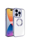 iPhone 15 Pro Uyumlu Kamera Korumalı Logo Gösteren NVTH Omega Kılıf-Lila