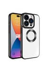 iPhone 15 Pro Uyumlu Kamera Korumalı Logo Gösteren NVTH Omega Kılıf-Siyah