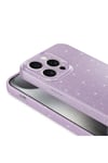iPhone 15 Pro Uyumlu Kamera Korumalı Simli Lüks NVTH Koton Kılıf-Lila