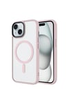iPhone 15 Pro Uyumlu Mat Arka Yüzey Wireless Şarj Özellikli NVTH Flet Magsafe Kılıf-Pembe
