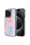 iPhone 15 Pro Uyumlu Simli Desenli Parlak NVTH Task Kılıf-Mavi