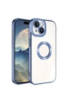 iPhone 15 Uyumlu Kamera Korumalı Logo Gösteren NVTH Omega Kılıf-Sierra Mavi
