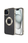 iPhone 15 Uyumlu Kamera Korumalı Logo Gösteren NVTH Omega Kılıf-Titanyum