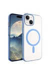 iPhone 15 Uyumlu NVTH Wireless Şarj Özellikli Pixel Magsafe Kılıf-Mavi Açık