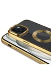 iPhone 15 Uyumlu Tek Kamera Çerçeveli Logo Gösteren NVTH Omega Kılıf-Gümüş