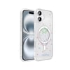 iPhone 16 Kılıf M-Safe Şarj Özellikli Şeffaf NVTH Folk Sert Kapak - Kalp
