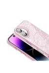 iPhone 16 Kılıf Magsafe Şarj Özellikli Parlayan Simli NVTH Okso Kapak - Gold
