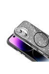 iPhone 16 Plus Kılıf Magsafe Şarj Özellikli Parlayan Simli NVTH Okso Kapak - Beyaz