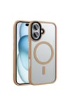iPhone 16 Plus Kılıf Mat Arka Yüzey Wireless Şarj Özellikli NVTH Flet Magsafe Kapak - Rose Gold
