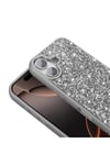 iPhone 16 Plus Kılıf Parlak Taşlı Tasarım NVTH Pırlanta Kapak - Gri