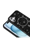 iPhone 16 Plus Kılıf Pırlanta Tasarımlı Magsafe Şarj Özellikli NVTH Mozaik Silikon Kapak - Desert Ti
