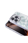 iPhone 16 Pro Kılıf Airbagli Parlak Taş Detay Tasarımlı Uyumlu NVTH Esila Kapak-Beyaz
