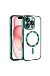 iPhone 16 Pro Kılıf Kamera Korumalı Magsafe Wireless Şarj Özellikli NVTH Demre Kapak - Koyu Yeşil