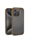 iPhone 16 Pro Kılıf Karbon Fiber Görünümlü Parlak Kamera Çerçeveli NVTH Venus Kapak-Rose Brown