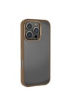 iPhone 16 Pro Kılıf Karbon Fiber Görünümlü Parlak Kamera Çerçeveli NVTH Venus Kapak-Rose Brown