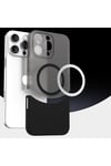 iPhone 16 Pro Kılıf M-Safe Şarj Özellikli Mıknatıslı NVTH Duble Kapak - Gri