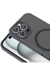 iPhone 16 Pro Kılıf Magsafe Şarj Özellikli Mat Arka Yüzey NVTH Sio Kapak - Rose Gold