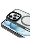 iPhone 16 Pro Kılıf Mat Arka Yüzey Wireless Şarj Özellikli NVTH Flet Magsafe Kapak - Desert Titanyum