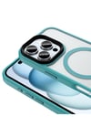 iPhone 16 Pro Kılıf Mat Arka Yüzey Wireless Şarj Özellikli NVTH Flet Magsafe Kapak - Desert Titanyum