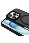 iPhone 16 Pro Kılıf Mat Arka Yüzey Wireless Şarj Özellikli NVTH Flet Magsafe Kapak - Desert Titanyum