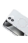 iPhone 16 Pro Kılıf Taşlı Tasarım M-safe Şarj Özellikli NVTH Koment Silikon Kapak - Gold