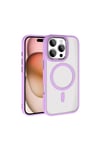 iPhone 16 Pro Kılıf Wireless Şarj Özellikli NVTH Krom Magsafe Silikon Kapak - Rose Brown