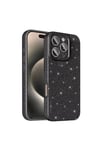 iPhone 16 Pro Max Kılıf Kamera Korumalı Simli Lüks NVTH Koton Kapak - Siyah