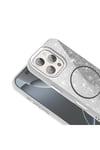 iPhone 16 Pro Max Kılıf Magsafe Şarj Özellikli Parlayan Simli NVTH Okso Kapak - Pembe