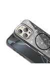 iPhone 16 Pro Max Kılıf Magsafe Şarj Özellikli Parlayan Simli NVTH Okso Kapak - Pembe