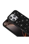 iPhone 16 Pro Max Kılıf Parlak Taşlı Tasarım NVTH Pırlanta Kapak - Siyah
